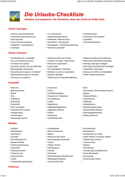 Die Urlaubs-Checkliste