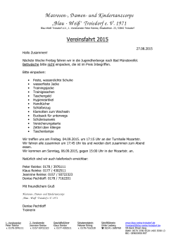 Vereinsfahrt_Informationen - "Blau – Weiß" Troisdorf eV