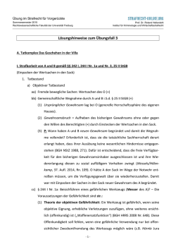 Lösungshinweise - von Strafrecht