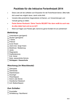 Packliste Sommer