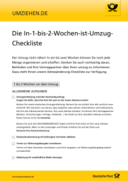 Checkliste - umziehen.de