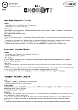 R&egrave;gle de jeu - Op&eacute;ration Chockott Game rules - Operation