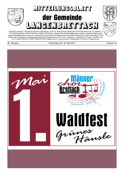 Donnerstag, den 30. April 2015 Nummer 18 36