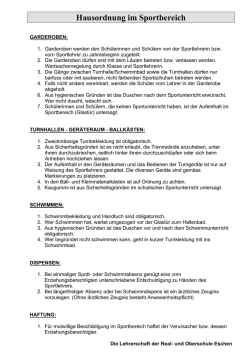 Hausordnung im Sportbereich