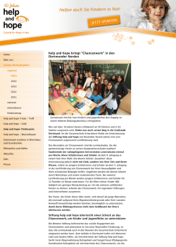 help and hope bringt "Chancenwerk" in den Dortmunder Norden