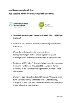 Informationen zur Jubil&auml;umsspendenaktion - MFM