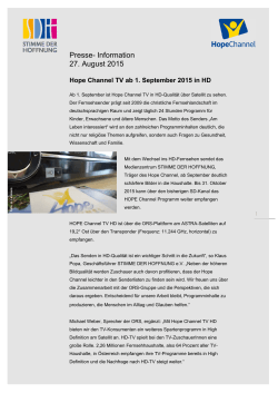 Presse- Information 27. August 2015