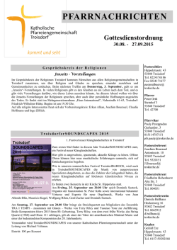 Gottesdienste & Aktuelles - Pfarreiengemeinschaft Troisdorf