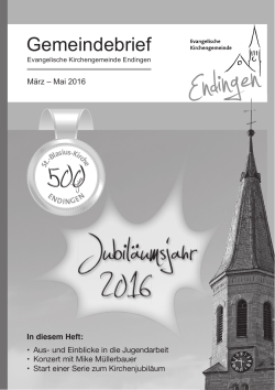 Gemeindebrief - Evangelische Kirchengemeinde Endingen