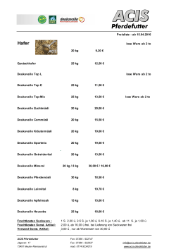 Preisliste - ab 01.12.2015 lose Ware ab 2 to 20