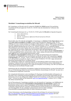 Merkblatt: Vermarktungsvorschriften f&uuml;r Oliven&ouml;l