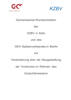 Gemeinsames Rundschreiben der KZBV in Köln und des GKV
