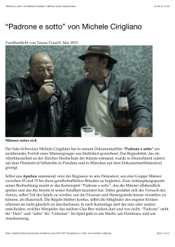 “Padrone e sotto” von Michele Cirigliano | Berliner Kultur