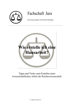 Hausarbeitenskript - Fachschaftsrat Jura der Universit&auml;t G&ouml;ttingen