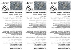 Offenes Singen Winterthur www.stimmvolk.ch Offenes Singen