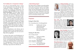 Die Tradition der &sbquo;Liturgischen Liedtage` &sbquo;Auferstehung singen