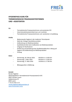 Hygienepass-Kurs f&uuml;r TPA