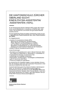 eine/n physik-assistentin/ -assistenten (100%).
