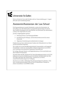 Assistentin/Assistenten der Law School