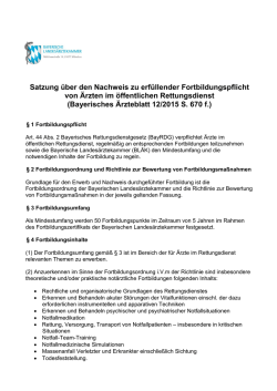 Satzung über den Nachweis zu erfüllender Fortbildungspflicht von