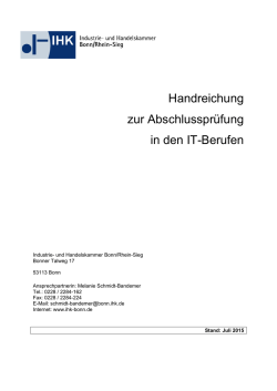 Handreichung zur Abschlusspr&uuml;fung in den IT-Berufen
