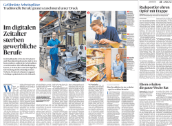 Im digitalen Zeitalter sterben gewerbliche Berufe