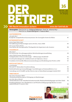 Heft 16 - Der Betrieb
