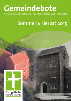 Gemeindebote - Evangelische Kirchengemeinde Gemen