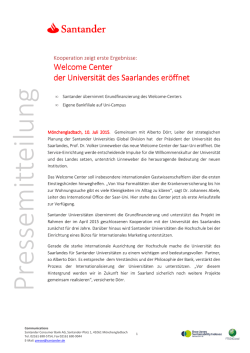 Welcome Center der Universität des Saarlandes eröffnet