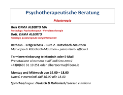 Psychotherapeutische Beratung mit Herrn Dott. Alberto Orma in