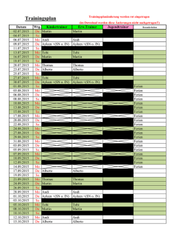 Trainingsplan