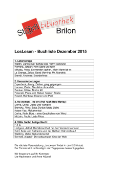 Buchliste Winter 2015