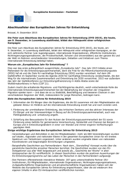 Abschlussfeier des Europäischen Jahres für Entwicklung