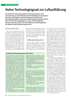 Hoher Technologiegrad zur Luftaufkl&auml;rung