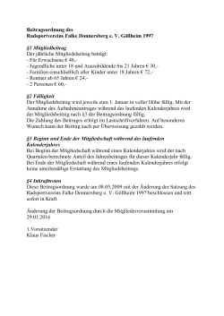 Beitragsordnung des Radsportvereins Falke Donnersberg e. V