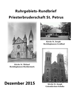 Dezember 2015 - Priesterbruderschaft St. Petrus