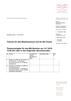 Themen Masterseminar und BA-Thesis - Helmut-Schmidt