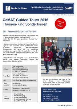 CeMAT Guided Tours 2016 Themen