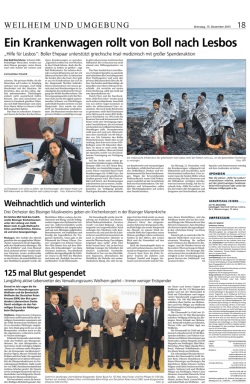 Ein Krankenwagen rollt von Boll nach Lesbos