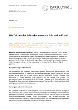 Die Zeichen der Zeit - der vernetzte Fuhrpark rollt an!!