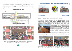 Rundbrief 31 Oktober 2015