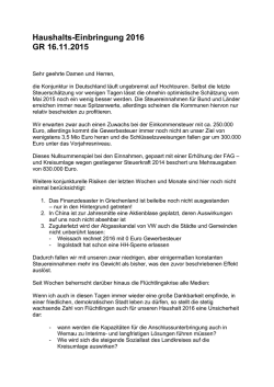 Haushaltsrede B&uuml;rgermeister Armin Elbl