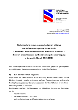 Nr. 8/2015 - Schleswig-Holsteinischer Richterverband