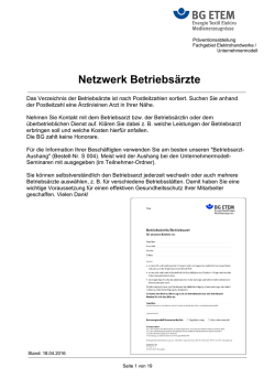 Verzeichnis Betriebsärzte
