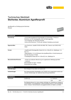 Technisches Merkblatt StoVentec Aluminium