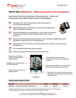 JETZT NEU: MiPlatform &ndash; Mikroskop