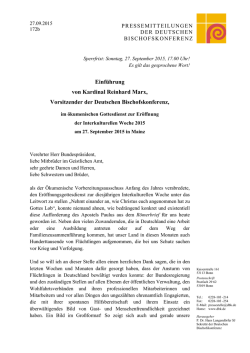 Einf&uuml;hrung von Kardinal Reinhard Marx
