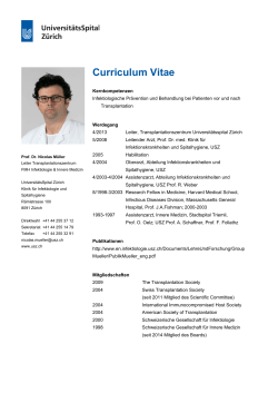 Curriculum Vitae - Transplantationszentrum