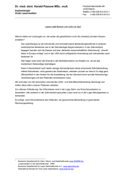 Dr. med. dent. Harald Passow MSc. mult.