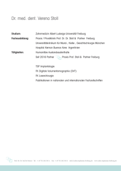 Dr. med. dent. Verena Stoll - bei Prof. Dr. Dr. Stoll & Partner